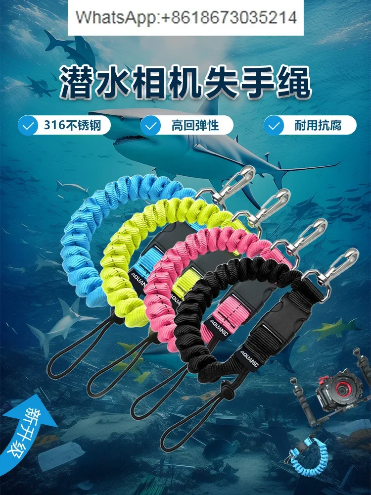 

Submersible camera missed safety rope gopro braided spring expansion anti-lost quick unloading lanyard rope