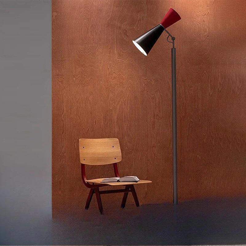 Modern medieval retro color matching designer living room sofa floor lamp