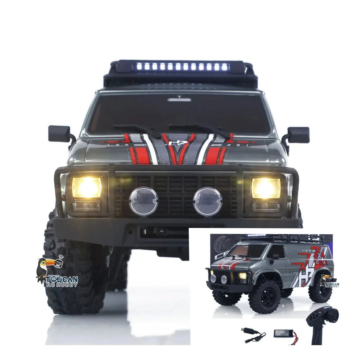 

1/18 CR18P 1810503 Hobby Plus 4X4 RC Rock Crawler Car Radio Control Off Road Car RockVan Lamp System Shock Absorber Toys