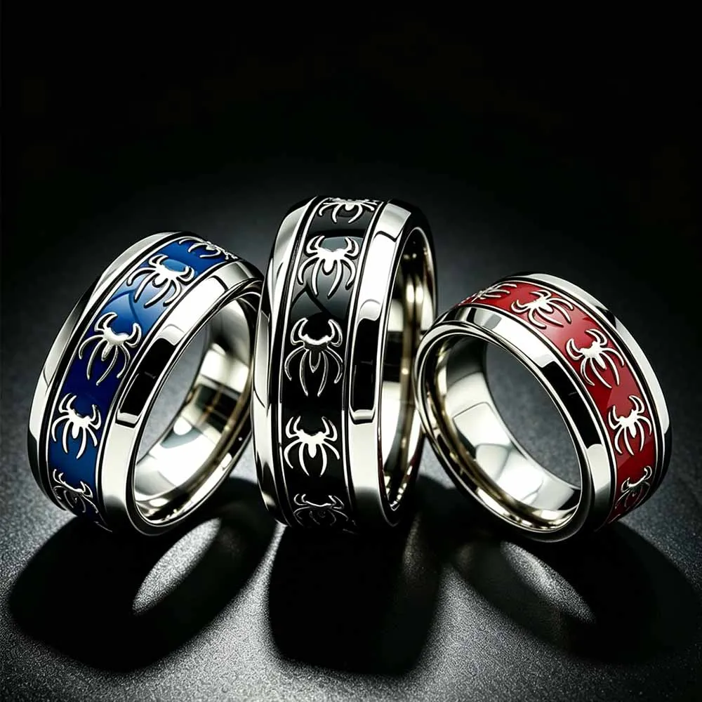 New Vintage Punk Spider Ring 316L Stainless Steel Gothic Biker Singular Animal Rings For Men Women Party Jewelry Gifts Wholesale view 4