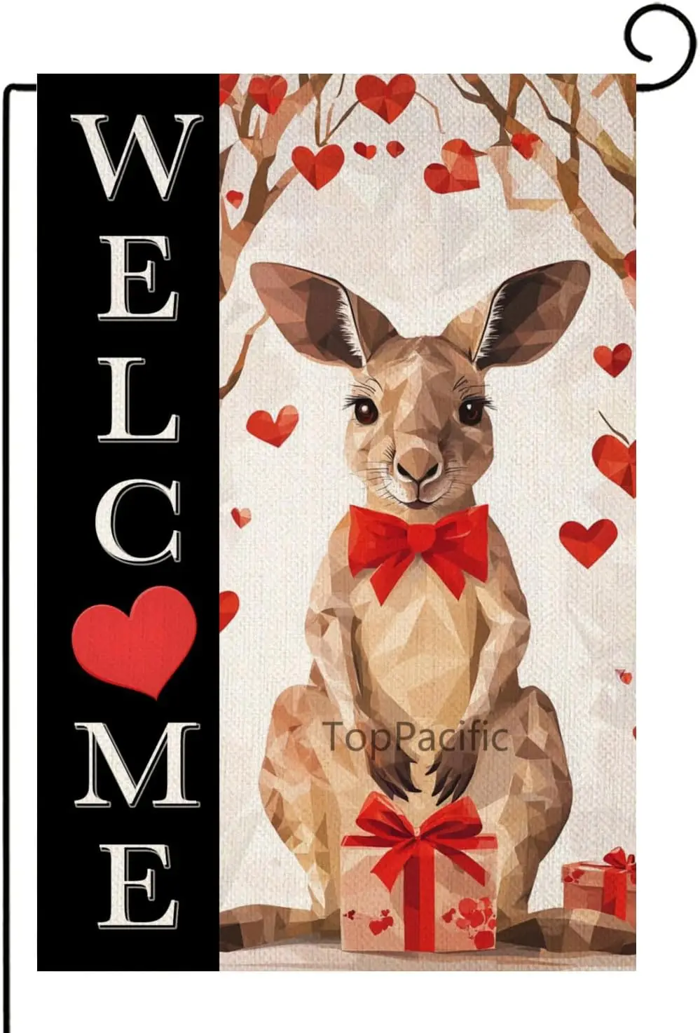 Valentines Day Kangaroo Garden Flag 12x18 Inch Double Sided Love Heart Small Seasonal Valentine's Day Flag Yard Outdoor Yard EEZ