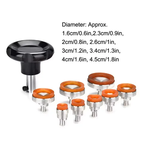 Imagen 2 del producto Kit de abridor trasero de reloj de goma 9 en 1, sin rastro, 8 tamaños surtidos, juego de herramientas de abridor de reloj de succión para relojeros, herramienta de reparación