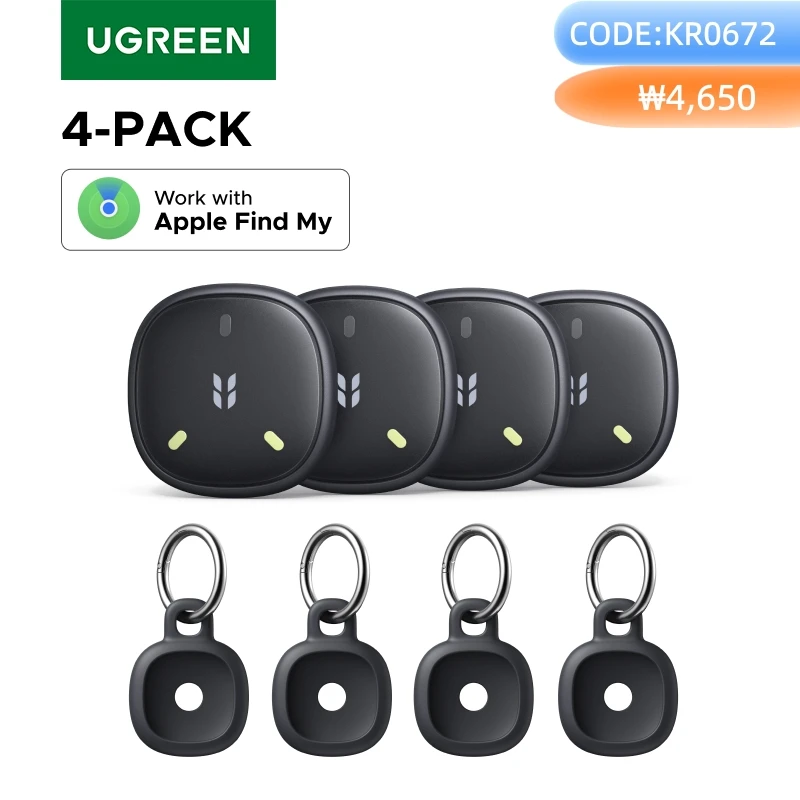 UGREEN FineTrack Mini Smart Tag Finder GPS Tracker for iOS Apple Find My, 5-Year Battery, IP68 Waterproof, Square Design