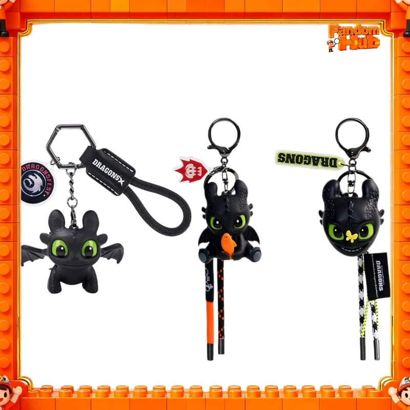 

Genuine Dragon Toothless Keychain Movable Wings Light Up Cool Creative Bag Car Key Charm Model Toy Gift