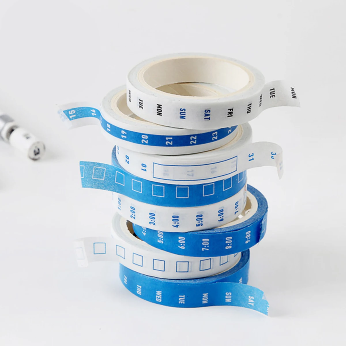 

4Rolls/lot Time Management Tape Weekly Date Plan Tape Timeline Masking Tapes Planning Tape Scrapbooking Sticker Office School