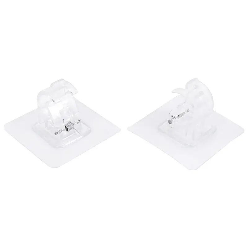AT19-26PCS Curtain Rods No Drill Curtain Rod Brackets Hooks Nail Free Adjustable Stick On Curtain Rod Transparent Hook