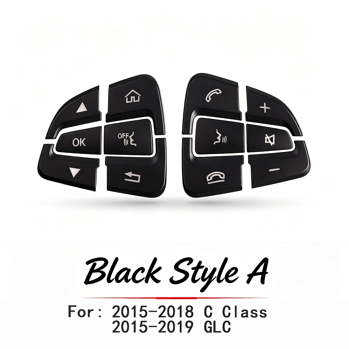 Durable ABS Steering Wheel Button Cover Decal For Mercedes Benz GLC X253 C W205 CLA GLA A X156 C117 W176