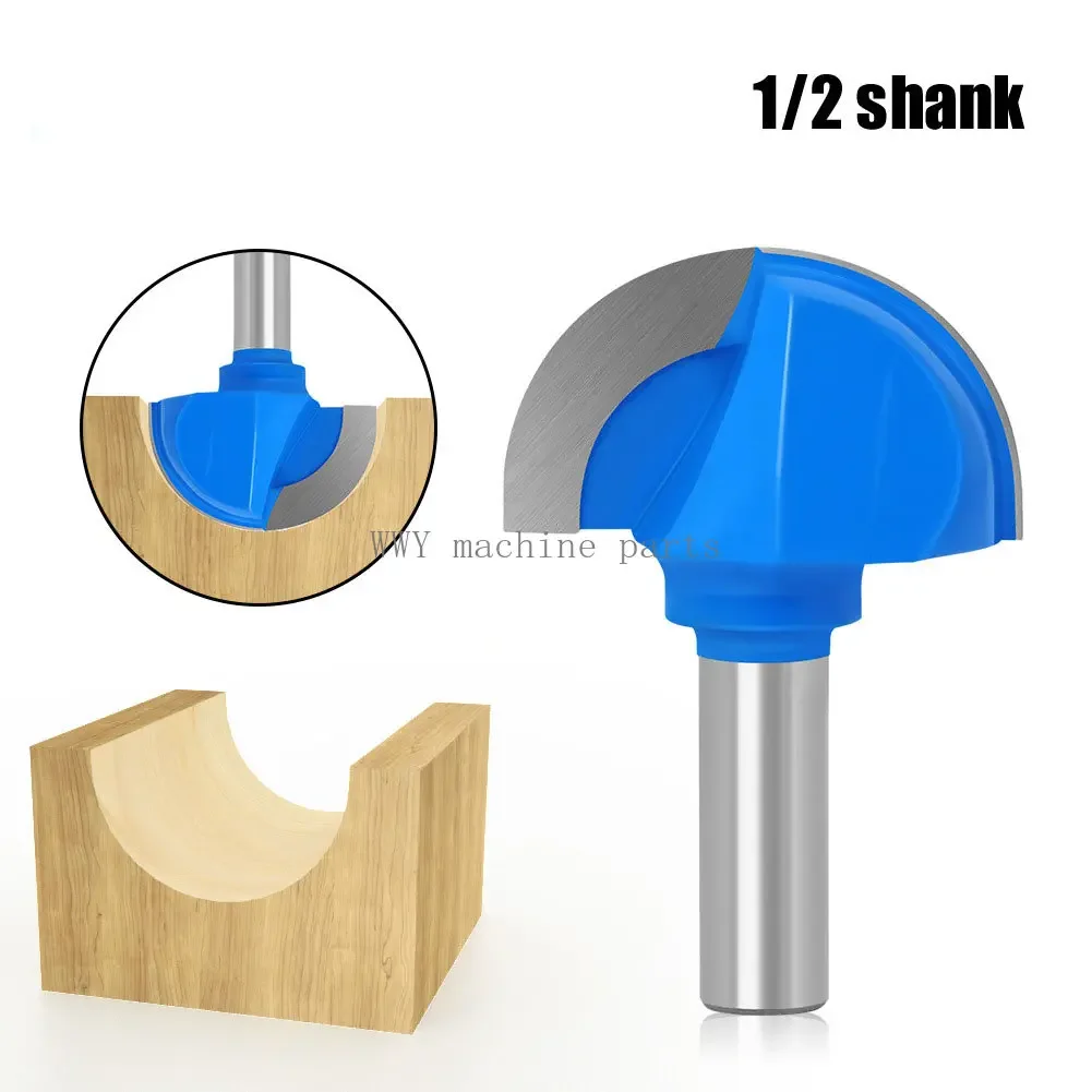 

12mm Handle Round Bottom Cutter 1/2*2 Woodworking Milling Cutter Slotting Tool Trimming Machine Cutter Head Carving Mechanical W