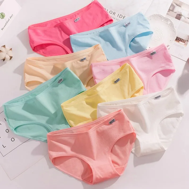 12Pcs/Lot Panties Cotton Women Underwear Sexy Lingeries Breathable Simple Design Female Solid Cute Panty Lady Intimates