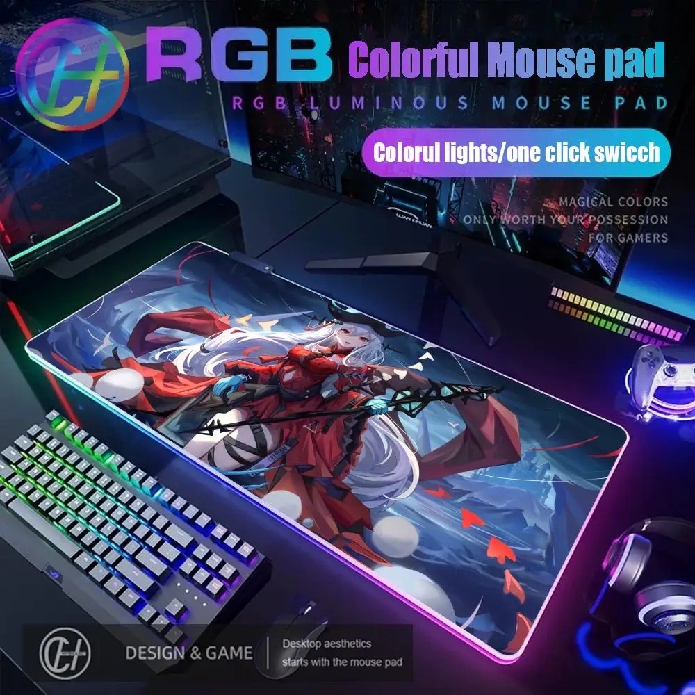 

Arknights Amiya Chen Nian Dusk Ling Skadi Texas Large Mouse Pad RGB Gaming Mouse Pad Desk Gamer Large LED Light XXL Mouse Pad