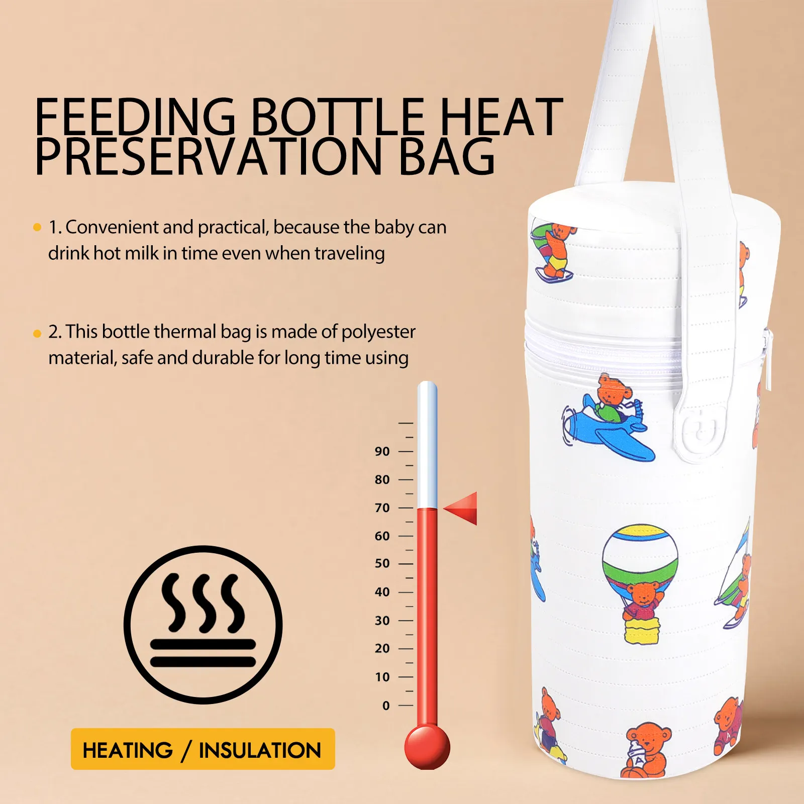 Portable Baby Bottle Warmer Insulation Bag Keeps Milk Warm 3 4 Hours PVC Material Travel Breastmilk Warmer Suitable Most Bottles