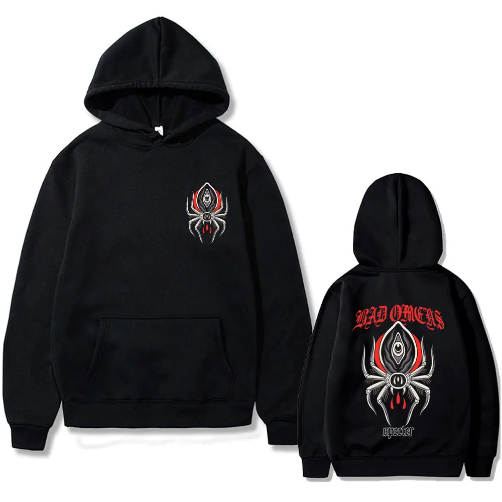 

Rock Band Bad Omens Specter Spider Graphic Hoodie Men Women Casual Oversized Hooded Sweatshirt Men's Gothic Hoodies Streetwear
