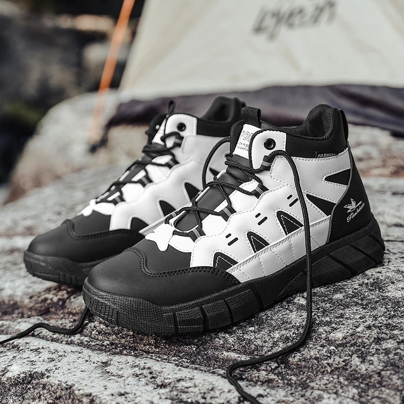 

Новые модные мужские походные ботинки, нескользящие уличные ботинки, мужские треккинговые ботинки на платформе со шнуровкой, мужские горные кроссовки zapatos hombre
