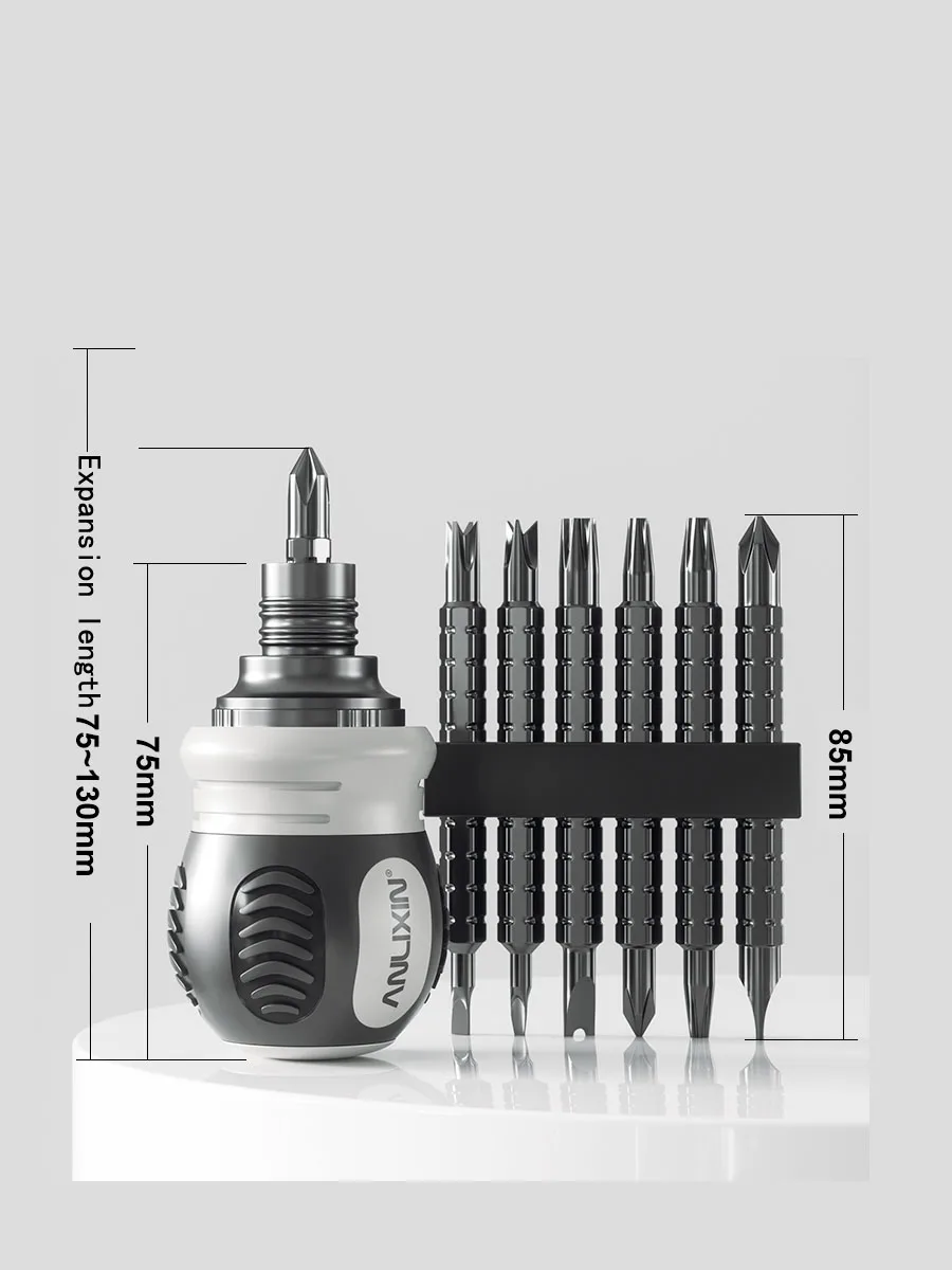 

Мини-отвертка с храповым механизмом, Вращающаяся ручка, набор, телескопическая Съемная многофункциональная короткая ручка, инструмент для ремонта с треугольной головкой