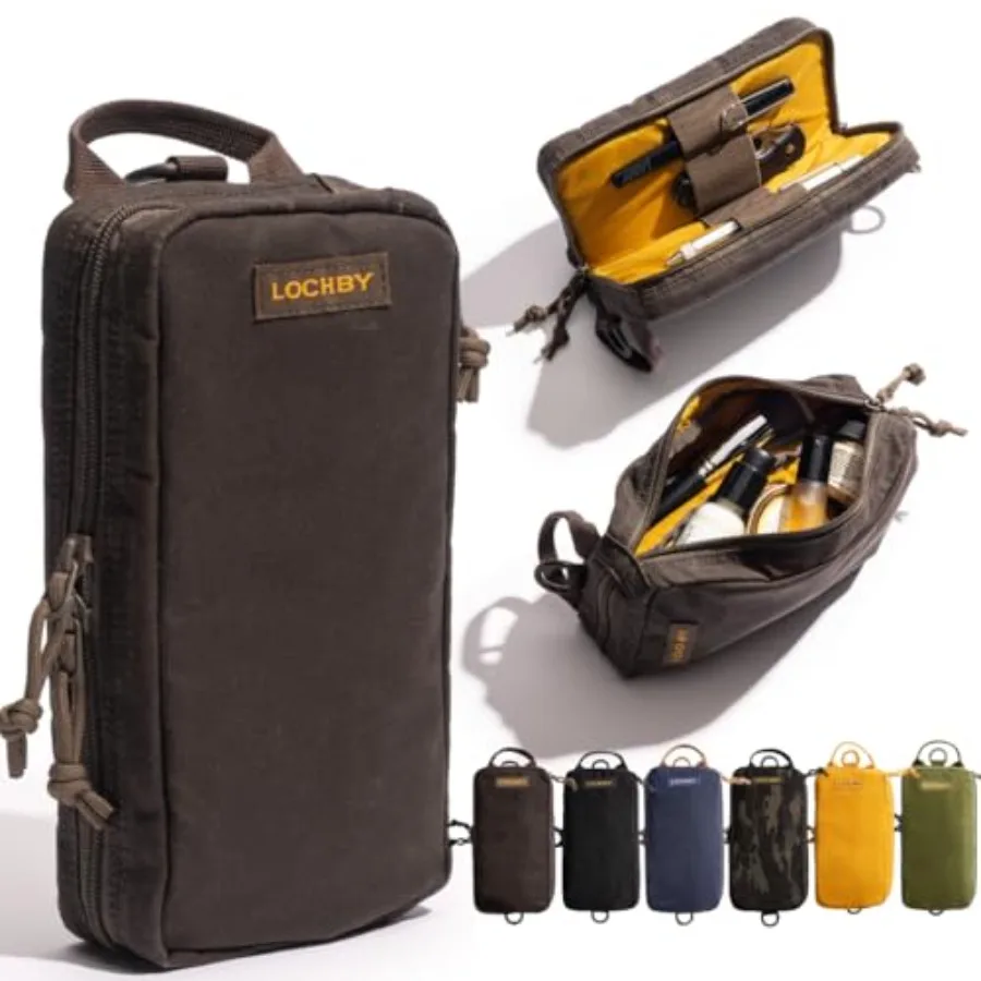 

® Venture Pouch Multipurpose Tactical Tool Bag Water Resistant Waxed Canvas Dual-Sided Zipper Pouch for Motorcycle Bike EDC Pen