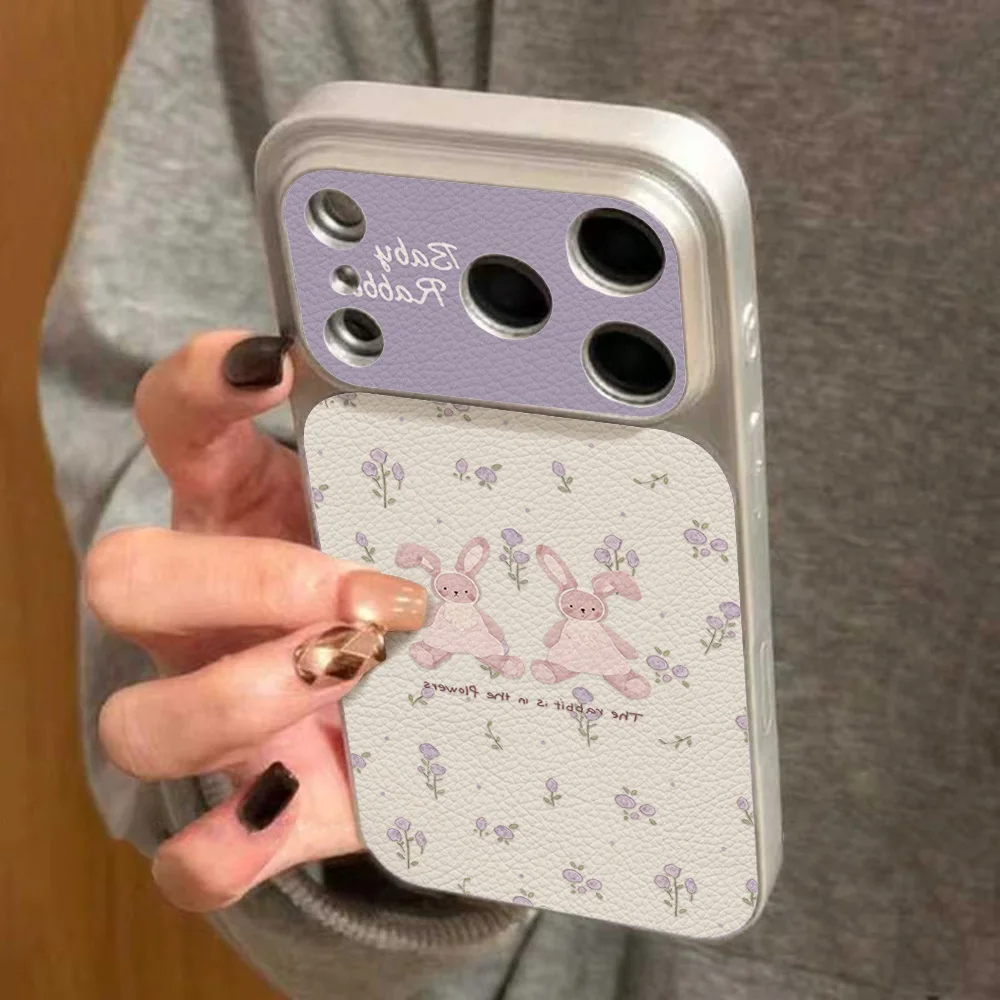 Cute Rubbit PU Leather Phone Cases For iPhone 18 Pro Max 17 16 15 14 13 12 11 Pro Max Soft Back Cover With Phone Stand/Lanyard - view 3