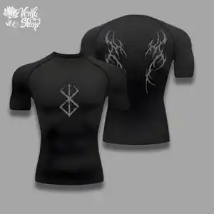 Guts Compression Shirt Berserk Anime Guts Gymwear Gymclothing Animeshirt Compressor Muscle Gym Aesthetics Animewear Shape Wear image 6