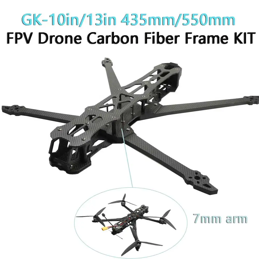 GK-10in/13in fpv Drohnen rahmen Kit 435mm/550mm Kohle faser rahmen 7mm Arm für RC fpv Freestyle