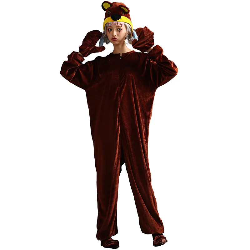 Loween oing urso manchado de sangue festival animal traje roupas cos role-plang palco desempenho roupa feminina faion