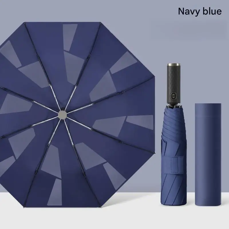 Fully Automatic Tri-fold Memory Patch Umbrella Enlarged Reinforced Thickened Raindproof Advertising Gift Car-mounted Umbrella