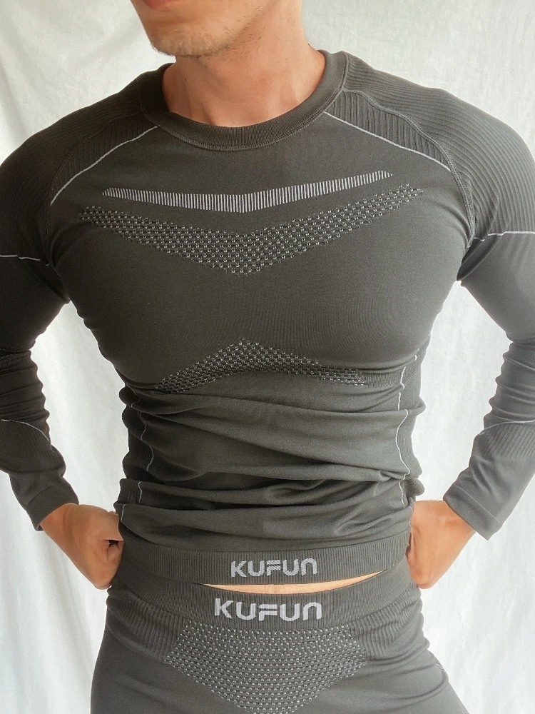 

KUFUN лыжный базовый слой для скейтборда, быстросохнущая одежда, теплое термобелье, мягкие женские и мужские спортивные леггинсы для спорта на открытом воздухе, пешего туризма, пот