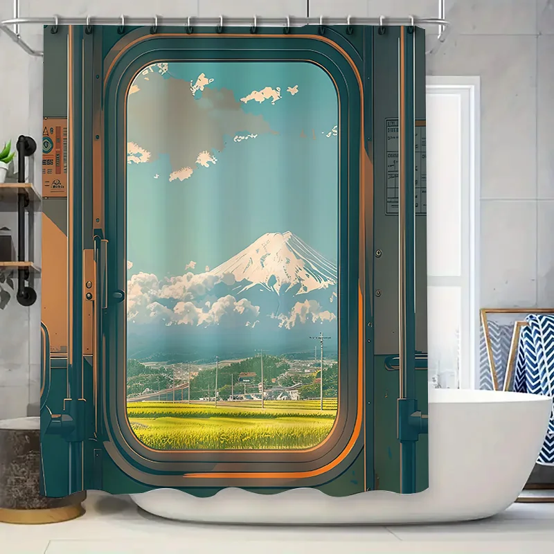 

Потрясающая пейзажная занавеска для душа с видом на горы и голубое небо - идеально подходит для домашнего декора, водонепроницаемые прочные нержавеющие крючки ‌