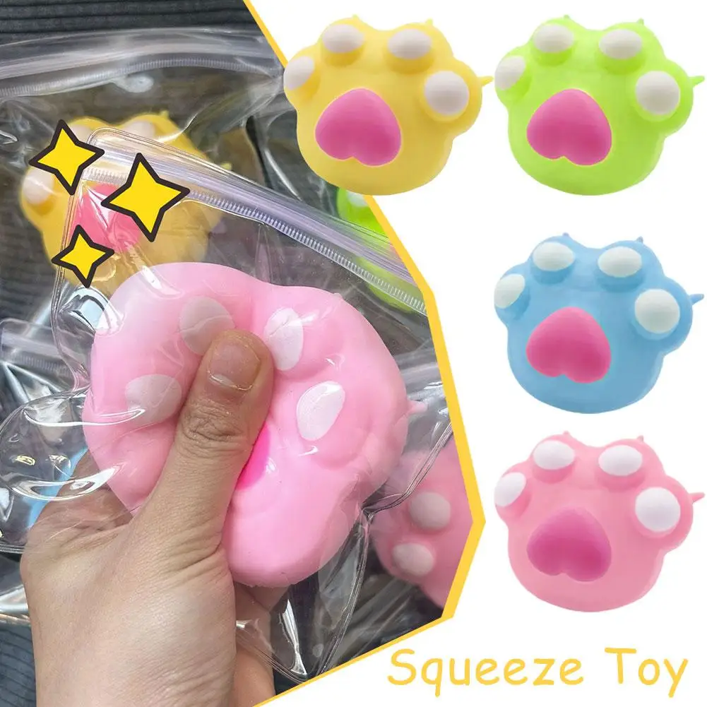 Cat Claw Squeeze Toy Fidget Quick Rebound Mini Cute Relief Cat Toy Claw Toy Stress Toys Creative Sensory T7Y8