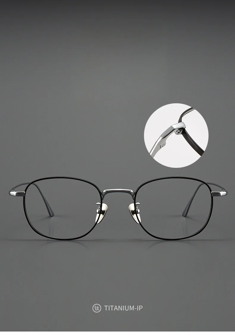Titan-Brillengestell, ultraleichte, ovale Retro-Rahmen für Männer und Frauen, können in optischen Brillengestellen hergestellt werden DALIY – Detail 4