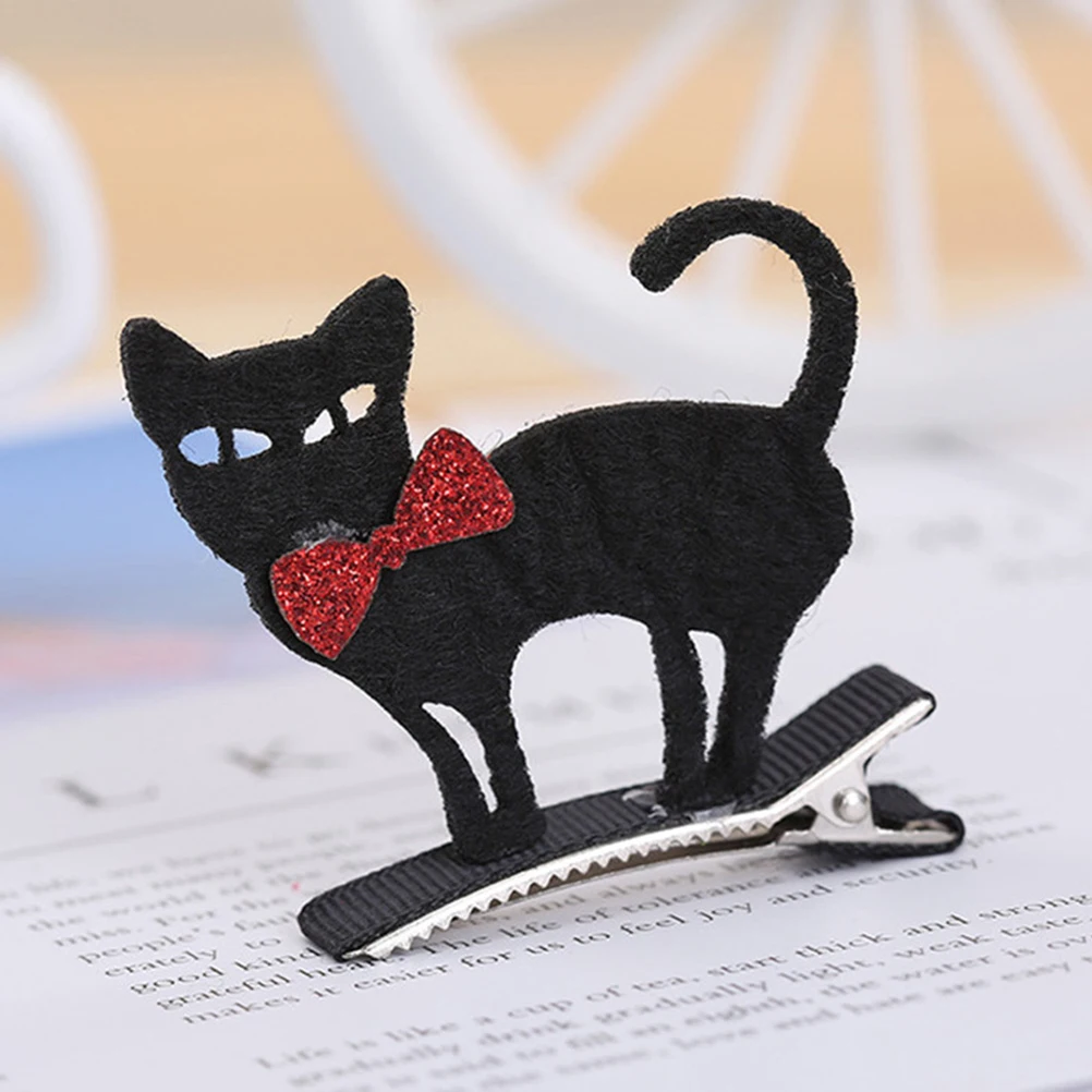 

6pcs Cartoon Hair Clips Halloween Bat Pumpkin Hairpins For Girls Children Durable Lightweight Cloth Covered Safety Design
