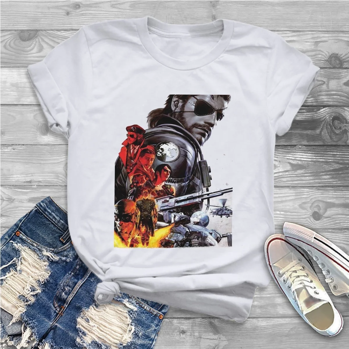 

Vm Snake Women's T-irt Metal Gear Game Aesthetic High Collar Long Sve Ultra Slim Fit Youthful Trend Summer 205