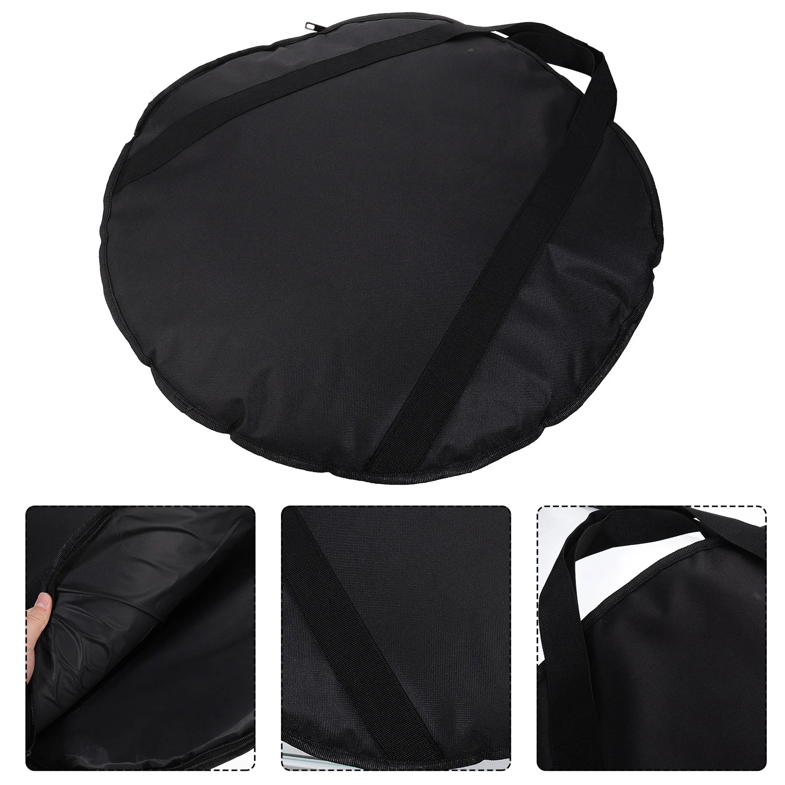 

Round Storage Bag Instrument Cymbal Supply Hand Black Handbag Container Instruments Liner