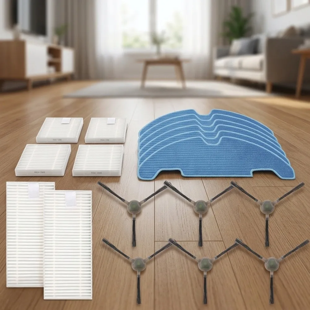 For Lefant M310 Robot Vacuum Cleaner Spare Parts Kit with Side Brushes Filter Material and Absorbent Mopping Cloths