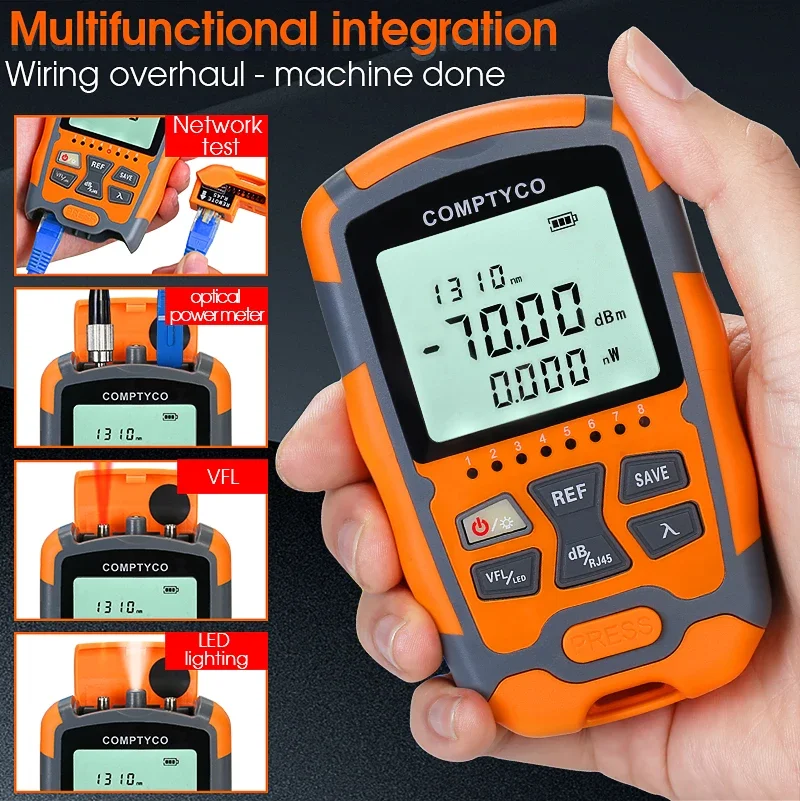 

AUA-M70/50 4 in1 Mini Optical Power Meter Visual Fault Locator Network Cable Test optical fiber tester 10mw 30mw VFL