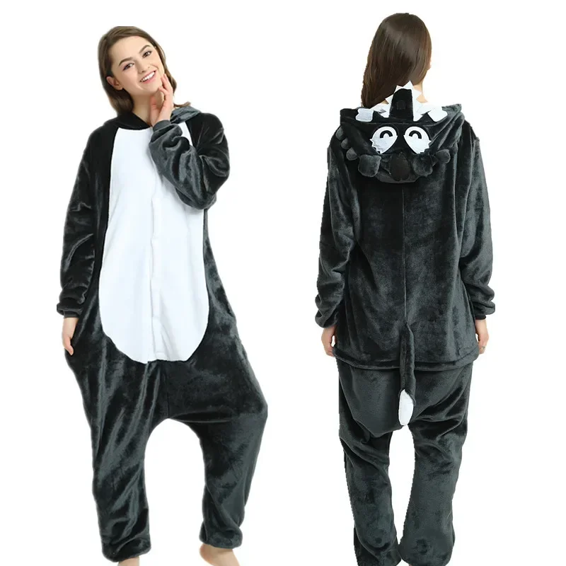 Pigiama per bambini pigiama per adulti Animal Kigurumi Wolf Costume Cartoon Anime vestiti Cosplay per bambini Boy Winter Warm Onesies