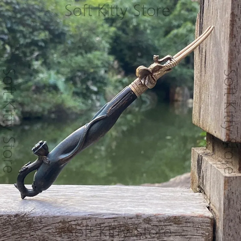 Elephant pot fork pure copper pot lid clip Japanese pot copper bamboo