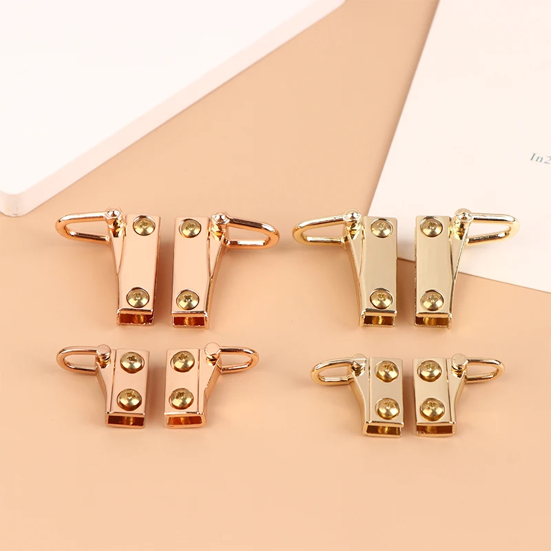 1 Pair Metal Bag Side Anchor Gusset Hanger Clamps Bag Side Edge Anchor Link Hardware With D Rings For Bag Purse Strap