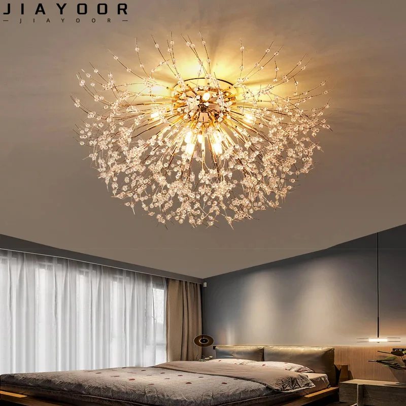 

Dandelion Romantic Creative Living Room Crystal Minimalist Master Bedroom Restaurant Firefly Fireworks Branch Shaped Chandelier