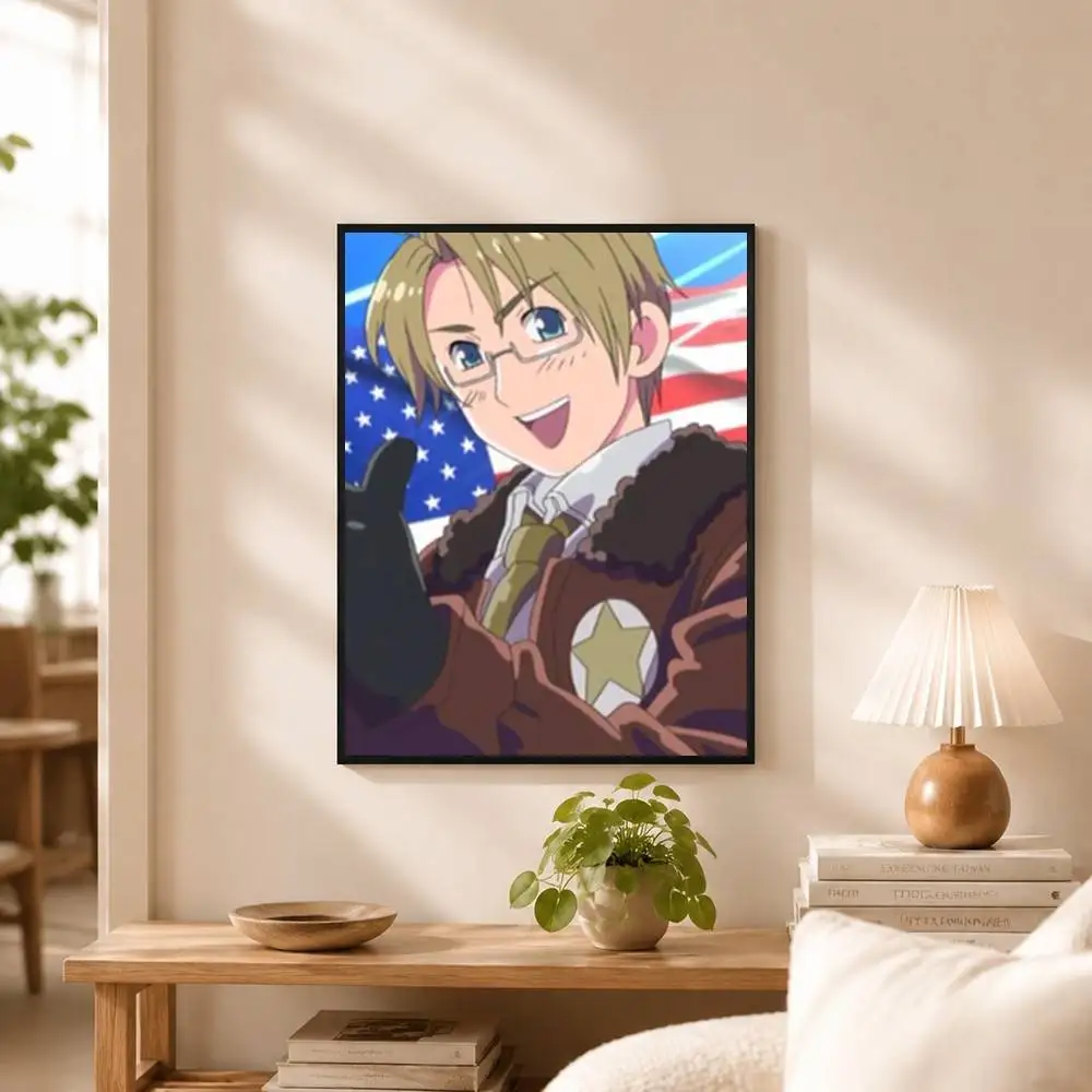Hetalia A-Alfred F Jones Poster Waterproof Wall Art Sticker For Bar Living Room Vintage Decor Print