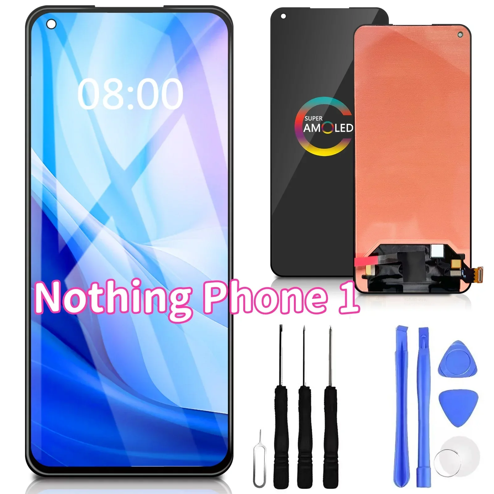 

Original OLED 6.55" LCD For Nothing Phone 1 Nothing Phone One A063 LCD DIsplay Touch Screen Digitizer Panel Assembly Replacement