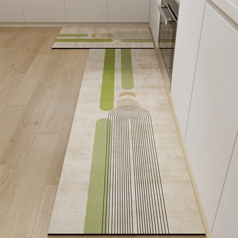 

PVC Kitchen Carpet Waterproof Floor Mat Soft Non-slip Foot Mat Easy To Care Area Rug Long Wear-resistant Mats Alfombra De Cocina