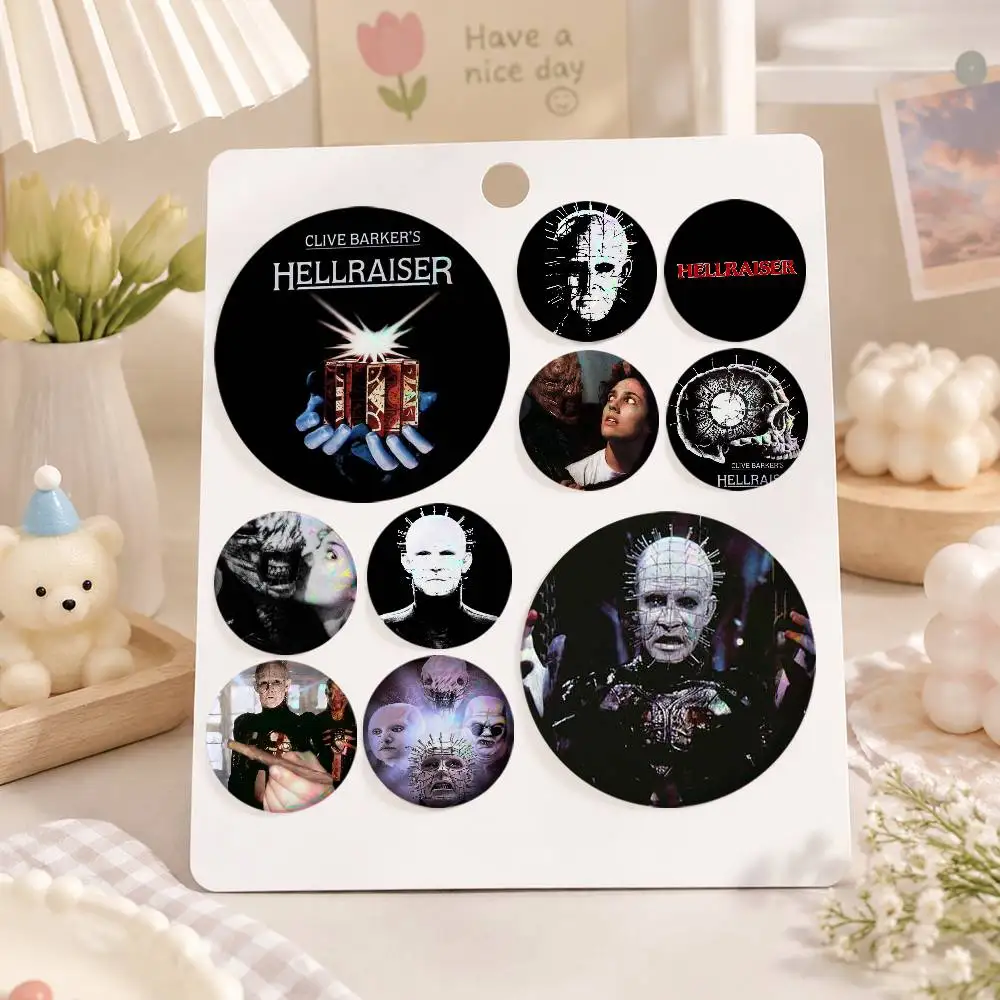 A-H-Hellraiser-R 75x75 25x25 Mm Cartoon Round Brooches On Backpack Shirt Accessories Jewelry Badge Gift For Friends