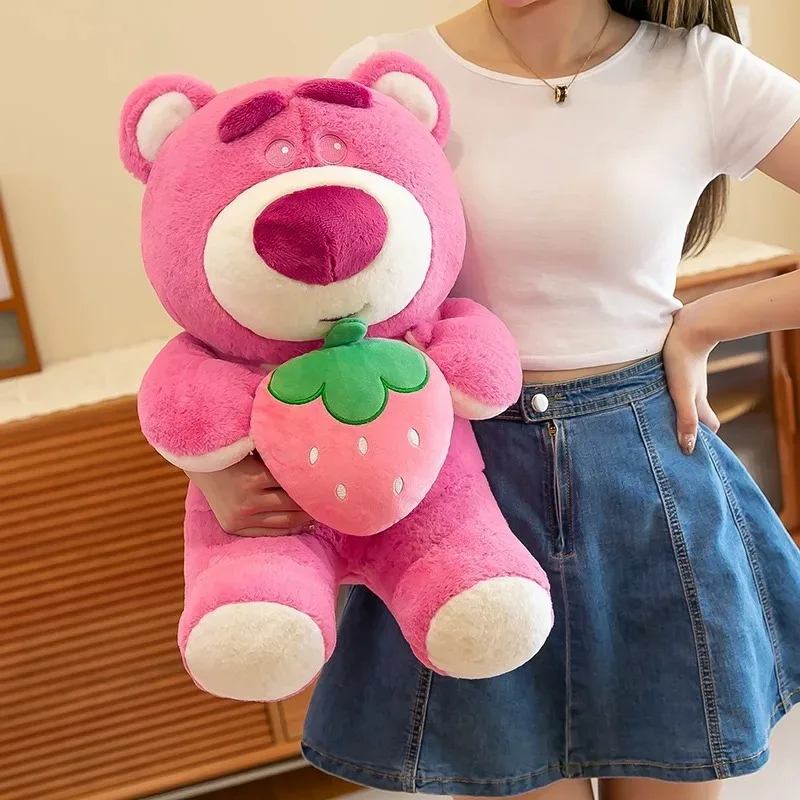 -Disney Niedlicher Umarmung Erdbeerbär Plüschtier Cartoon Anime Erdbeerbär Plüschpuppe Schlafkissen Geschenk zum Geburtstag einer Freundin