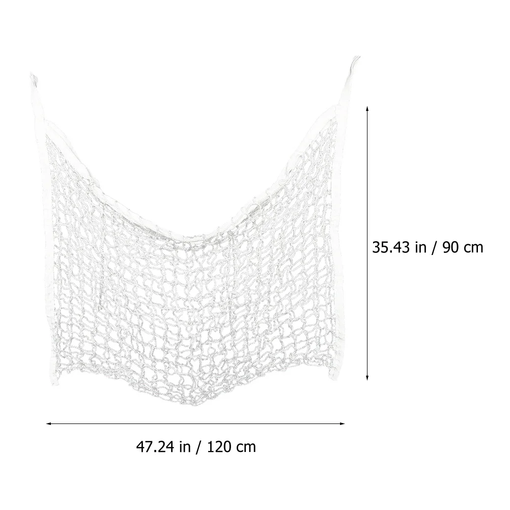 حقيبة تغذية الحصان ذات سعة كبيرة حقيبة قماش شبكية محمولة حقيبة تخزين القش الشبكية مع حبال معلقة للاستخدام في الهواء الطلق