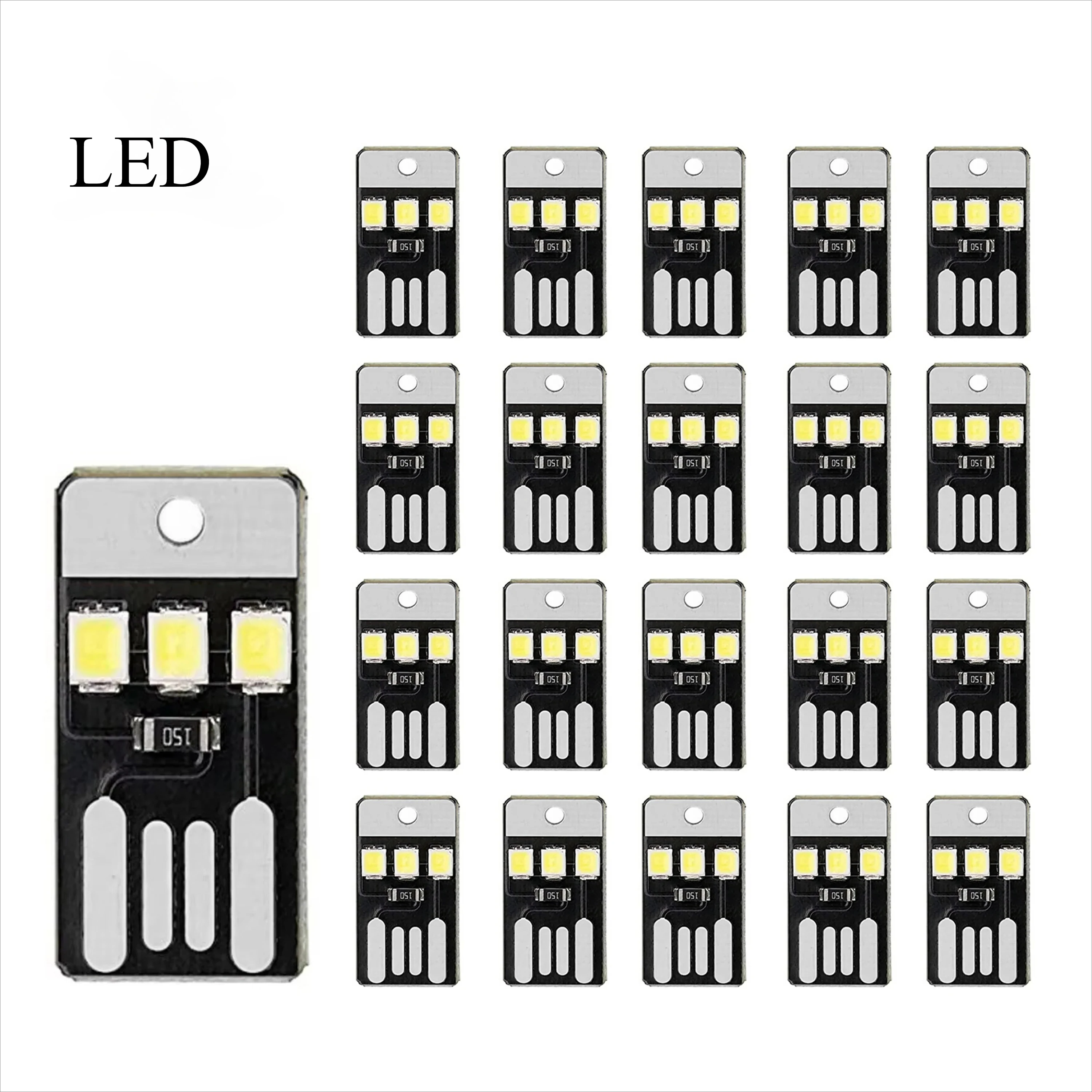 

20 упаковок книжного светильника, мини-ночное освещение 2835SMD, книжная лампа, лампа 5 В, 0,2 Вт, светодиодная USB-светильник для Power Bank, компьютера, ноутбука