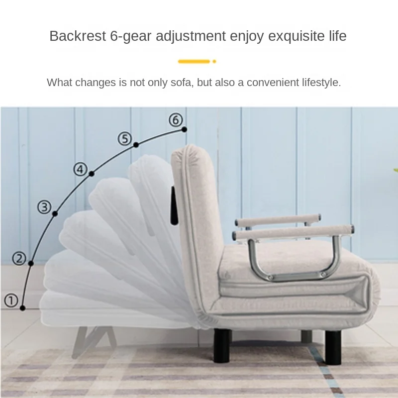 Multifunction Folding Sofa Bed Armchair Sleeper Leisure Recliner Fabric Breathable Lazy Sofa Single Living Room Lounge Chair Bed