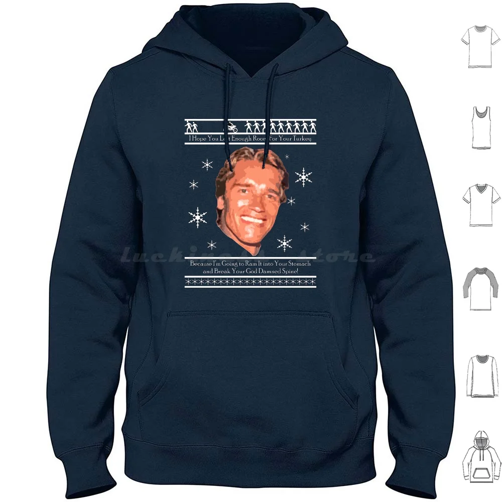 Arnold Christmas Hoodies Long Sleeve Arnold Schwarzenegger Arnie Oak Schnitzel Terminator Commando Conan Total Recall