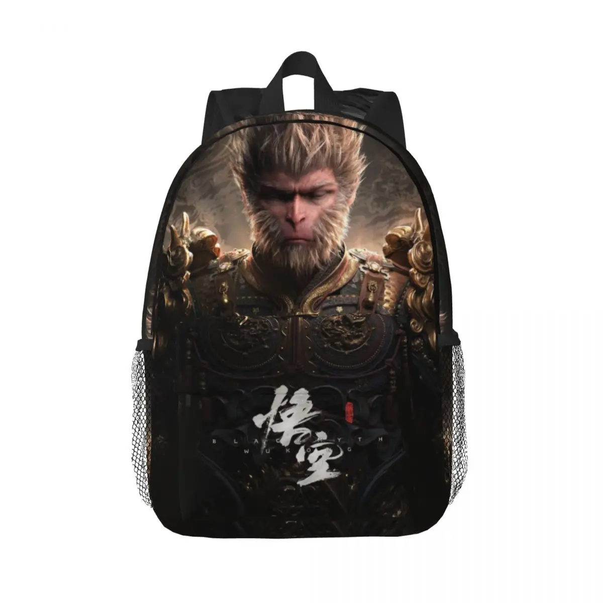 Black Myth-Sac à dos léger imprimé Wu Kong, sac d'école à motif à la mode, 15 po, nouveau