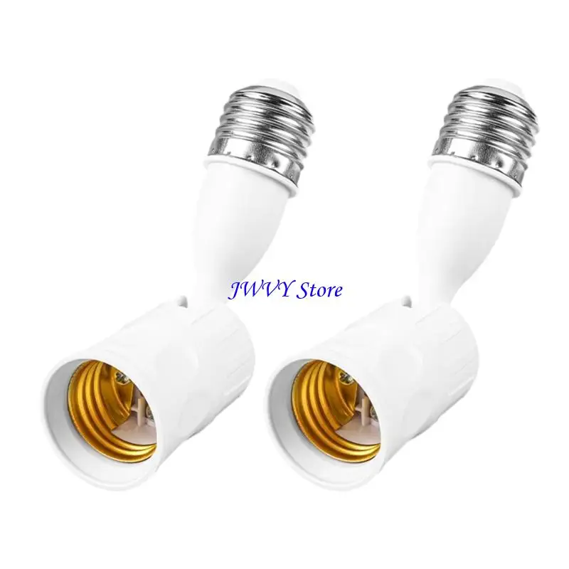 573A Pack Of 2 E27 Bulb Sockets Extenders With Adjustable For LED Lights Fan Lights And Intelligent Bulbs Up To 100W