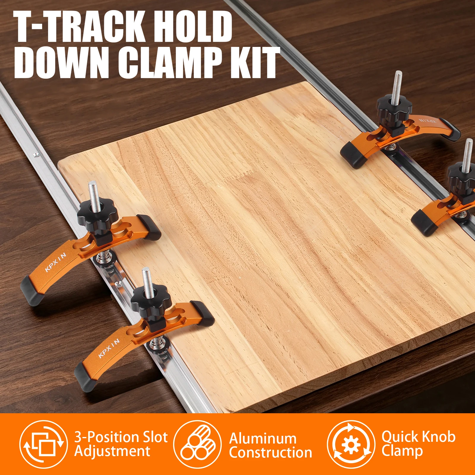 4個セット Tトラックホールドダウンクランプ、5-3/8イン - Tools For Woodworking Workshop のレビューと価格
