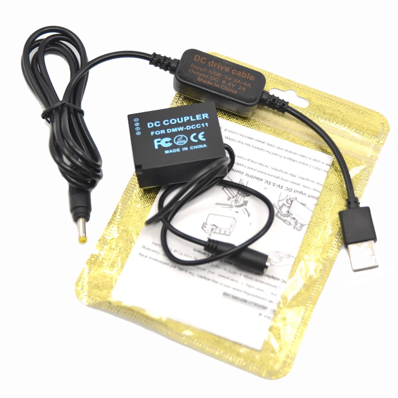 شاحن بنك الطاقة مع كابل USB ، بطارية الدمية ، DMC-GF6 Lumix GF5 GF3K GX7 S6 ZS100 LX100 GX80 GX85 ZS200 TZ100 ، 5 فولت ، 5 فولت